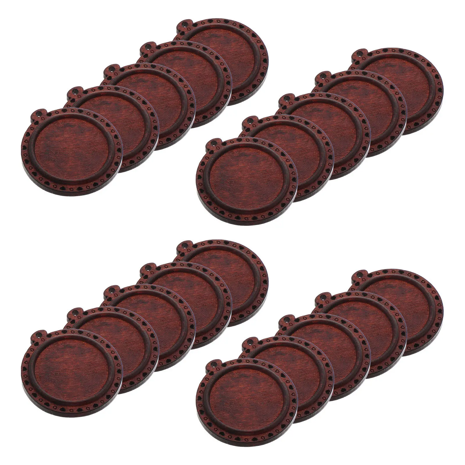 

20 шт. деревянных круглых заготовок для кулонов, винтажные основы для изготовления ювелирных изделий, материалы для рукоделия, основы для оправ кулонов, для создания ожерелий