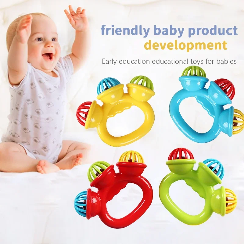 1-4 Stuks Baby Hand Rammelaar Bal Speelgoed Pasgeboren Grijpen Hand Bel Zintuiglijke Speelgoed Kinderen Veiligheid Materialen Speelgoed voor 0-24 Maanden Baby Kinderen