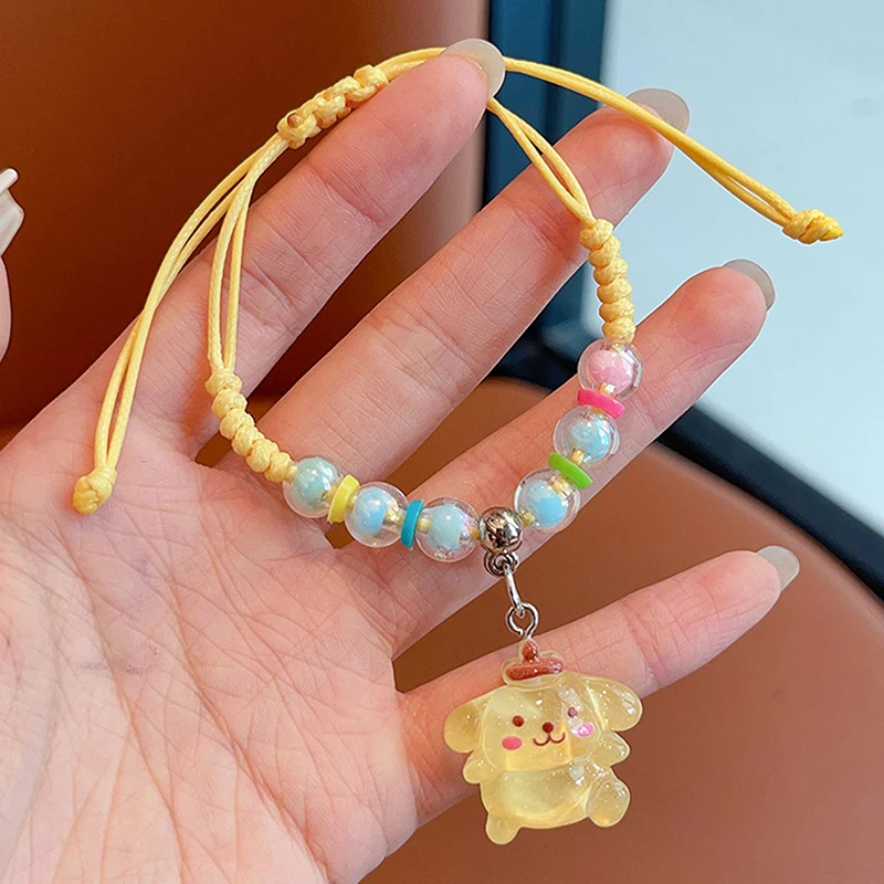 

Kawaii Sanrio Hello Kitty браслет для женщин и девочек милый тканый браслет ручной работы изысканный браслет с героями мультфильмов аксессуары подарки