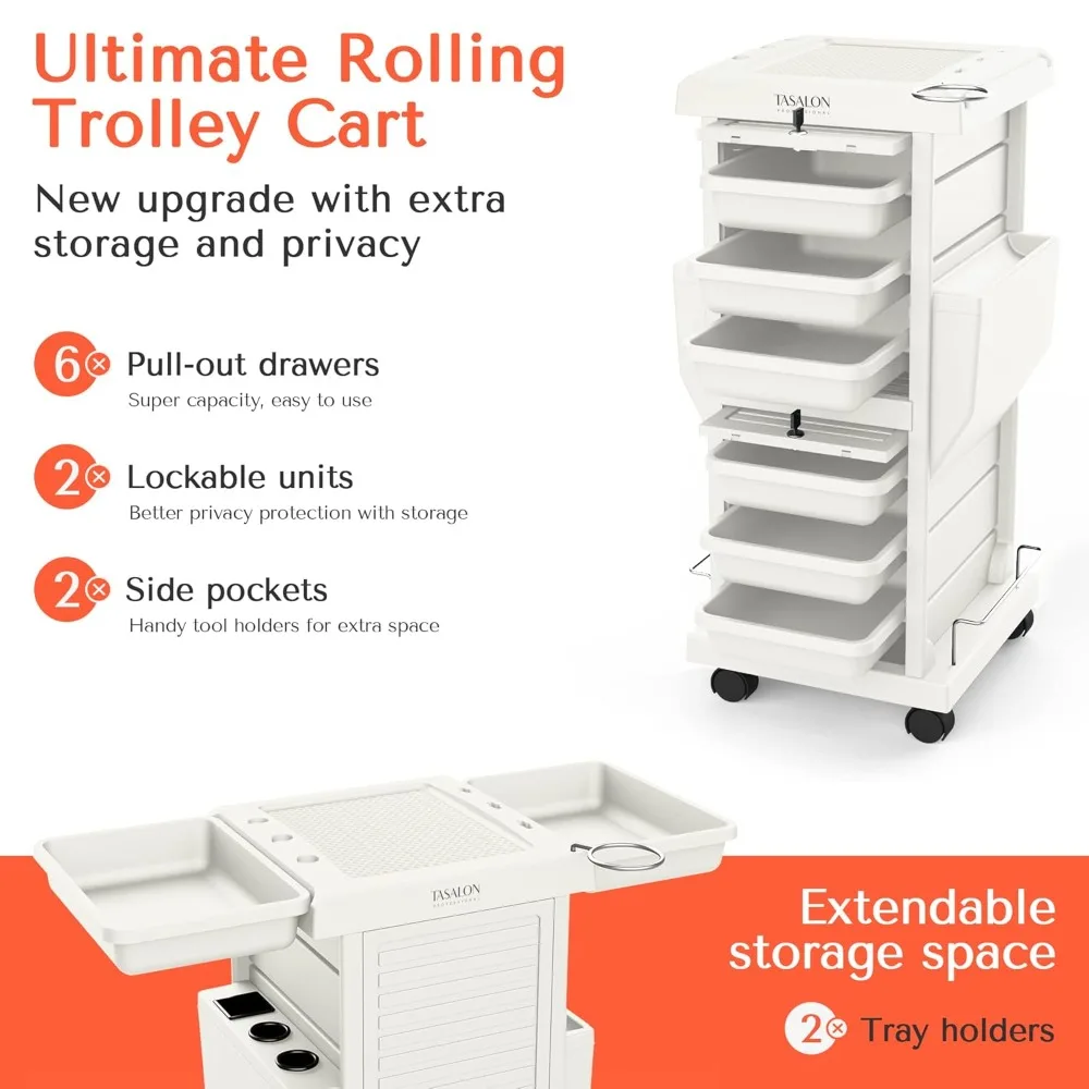 Ultimate Salon Trolley Cart for Salon Station Space Saving Rolling Cart for Extra Storage Hair Beauty