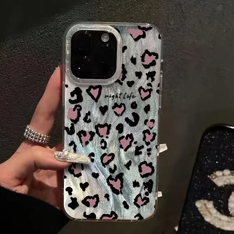 

Pink Leopard Print Design Feather Yarn Gradient Phone Case For Xiaomi 14T 13T Pro 11 Lite 5G Poco X6 X5 M6 Pro X7 F7 5G X6 Cover