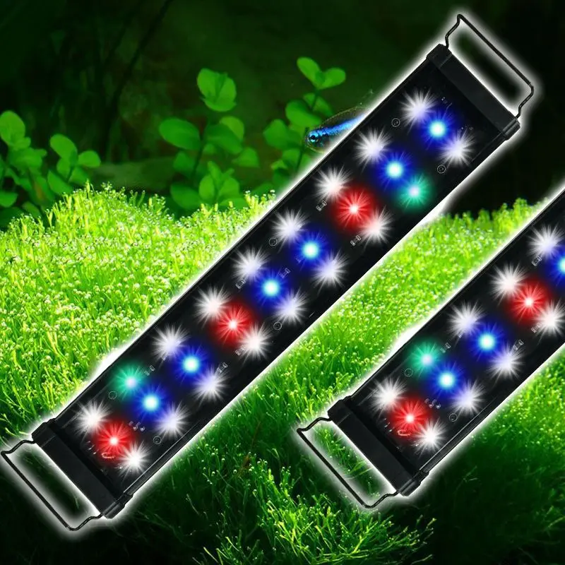 

LED Aquarium Light,Waterproof Fish Tank Light For Water Plant Fish Coral Reef Light ,Full Spectrum,Extendabl Bracket,RGB LEDs