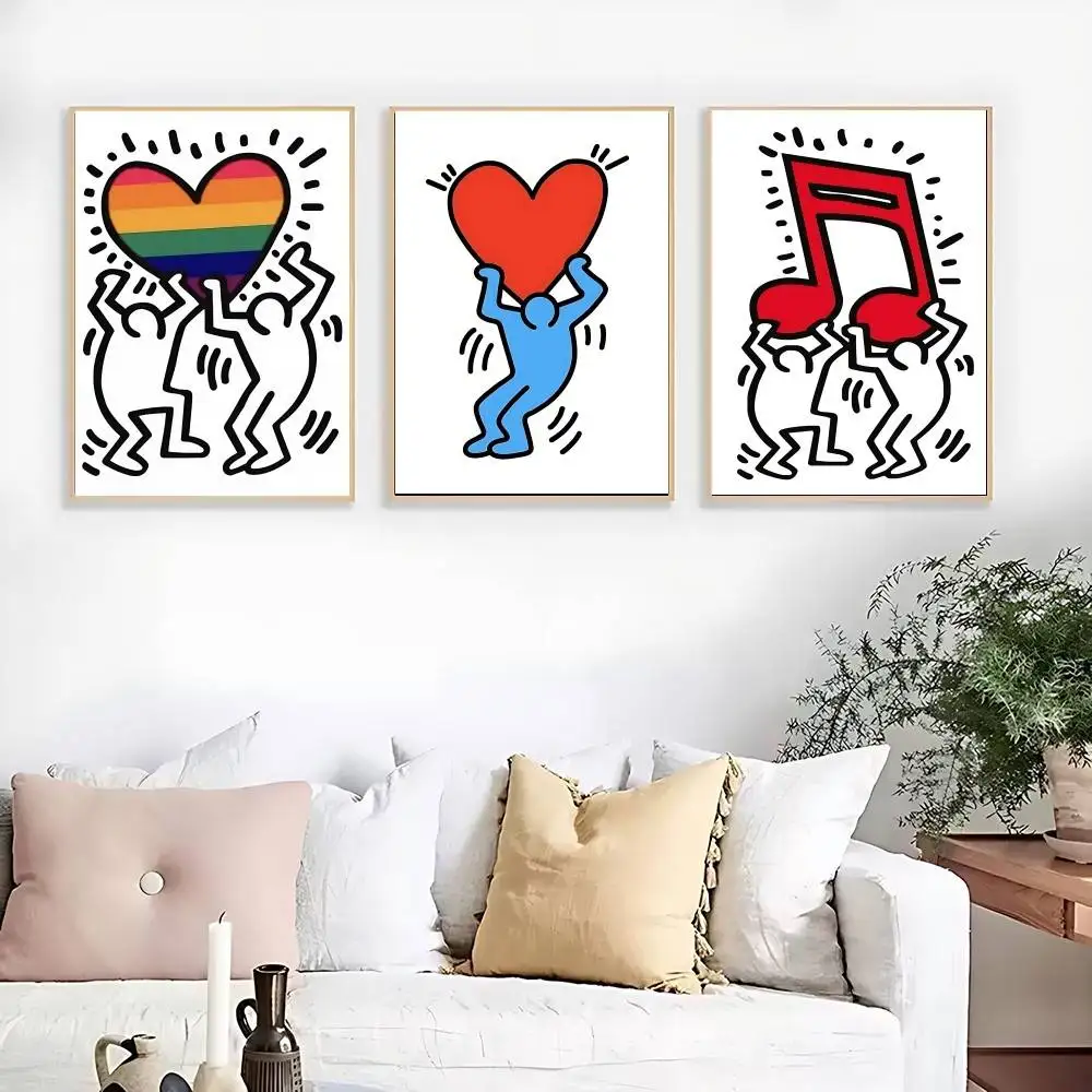 ملصق فيلم K-Keith Haring صور جدارية لغرفة المعيشة ديكور الخريف وغرفة النوم #2
