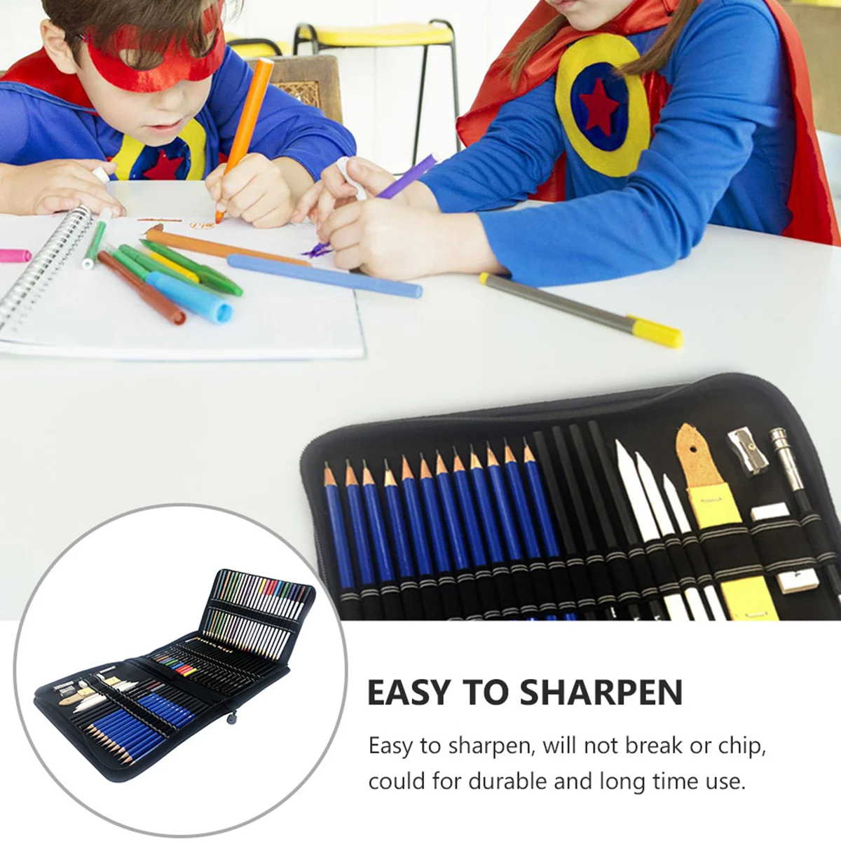 1 set 1 Set Sketching Kit Professional Drawing Pencils Smooth Wooden Colored Pencils For Art Sketch Supplies Drawing Set