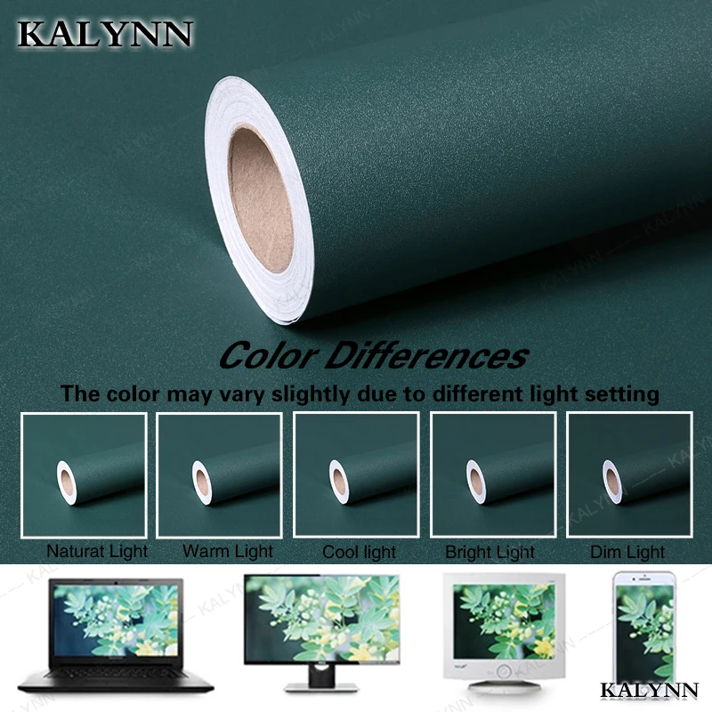 Wallpaper Hitam Murni Tebal, Dapat Dilepas, Tahan Air, Kertas Kontak Matte, Perekat Dinding, Lemari, Rak, PVC