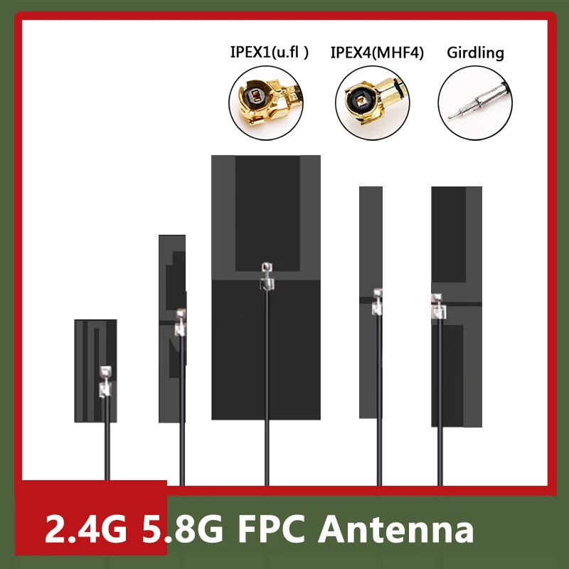 

10pcs 2.4G Zigbee Bluetooth Adhesive Fixation FPC PCB Omni WiFi Internal Antenna High Gain Flexible Built-in Aerial IPEX1 U.fl