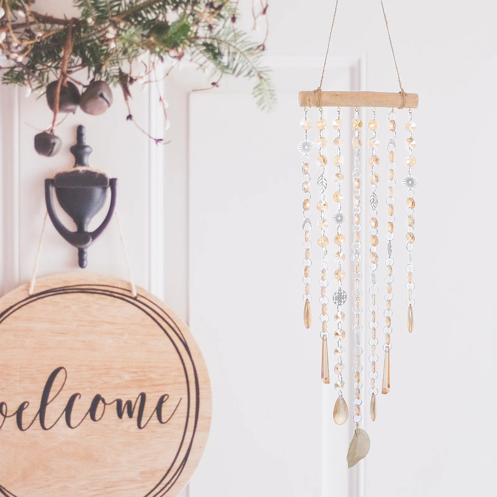 

Hanging Crystal Prism Suncatcher Rainbow Maker Pendant Outdoor Decor Wind Chime for Balcony Patio Garden Sun Catcher Crystals