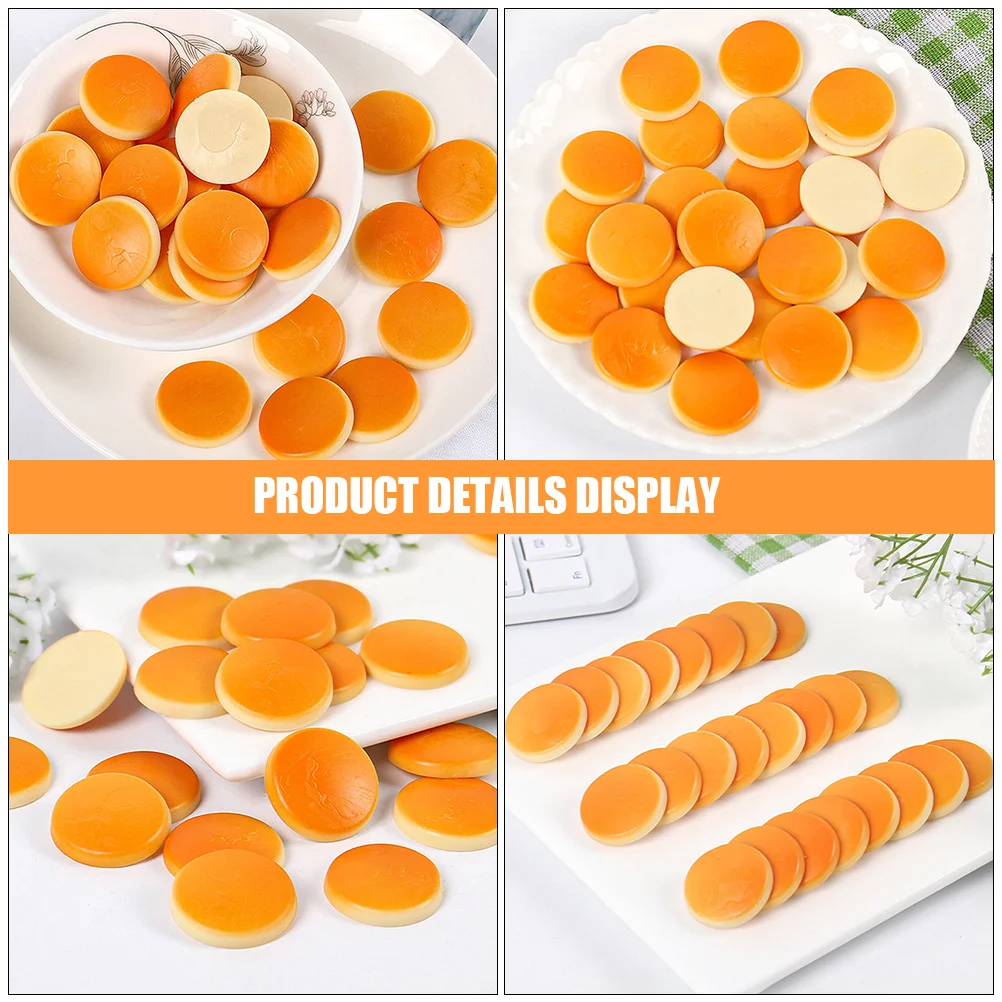 20 Pcs Simulated Biscuits Artificial Fake Round Simulation Models Realistic Pvc Shop Prop Dessert