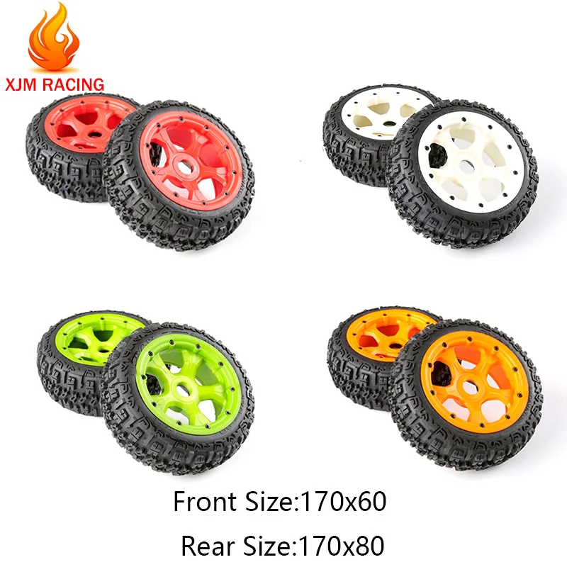 

Front or Rear Wasteland Tyres with Nylon Wheel Hub Kit for 1/5 Hpi Rovan Km Gtb Racing Baja 5b Ss Rc Car Parts