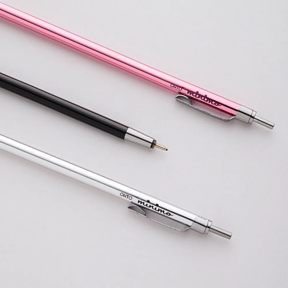 Japonia OHTO TL01 Mini Metalowy Długopis Kulkowy 0.7mm Automatycznie Wysuwany Czarny Długopis na Bazie Olejowej Do Pisania Biuro Podróż Prezent — zdjęcie produktu 5