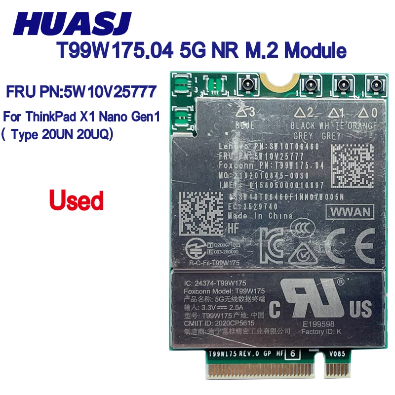 جديد T99W175 T99W175.04 5G NR M.2 5G بطاقة FRU 5W10V25777 X55 5G وحدة لأجهزة الكمبيوتر المحمول ThinkPad X1 Nano Gen1