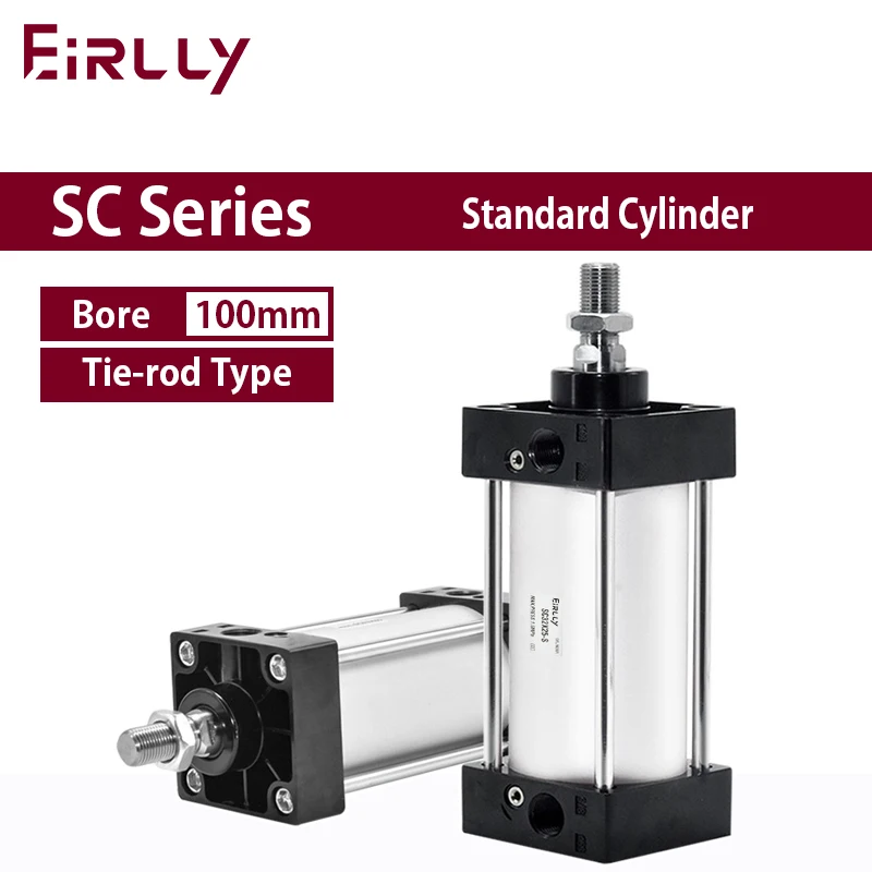 Standard Air Cylinders 100mm Bore Double Acting Pneumatic Cylinder stroke25-1000mm SC100X50 SC100X100 SC100X500 SC100X800S