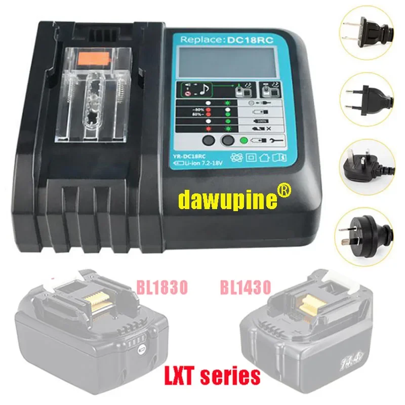 

DC18RF Li-ion Battery Charger 3A Charging Current LCD For Makita 14.4V 18V Lithium Battery BL1830 Bl1430 DC18RC BL1815 BL1415