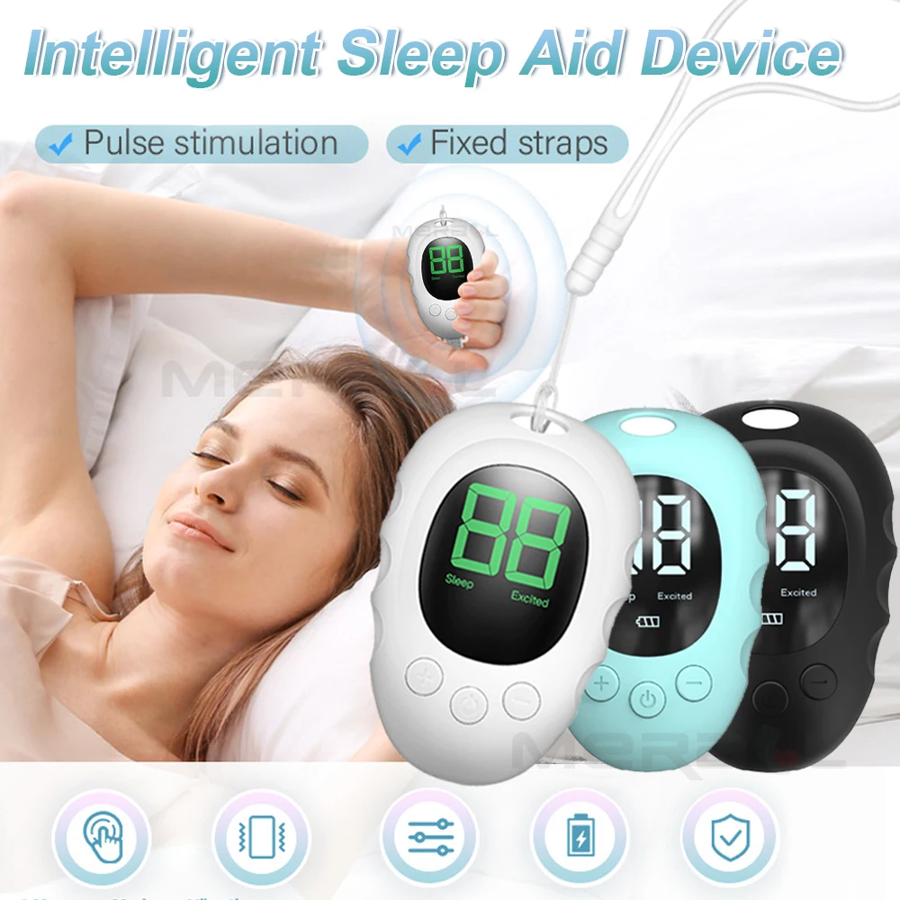 EMS Sleep Aid Device Microcurrent Relaxation Treatment Insomnia Anxiety Relieve Pulse Therapy Muscle Stimulation Improves Sleep