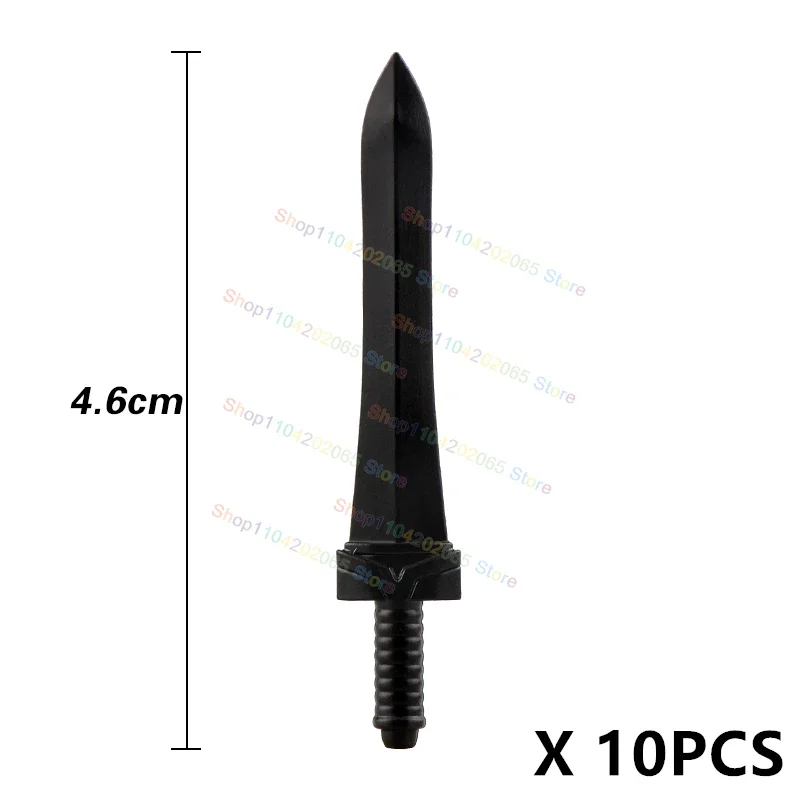 

Weapons Spear Shield Sword Accessories Medieval Military Cavalry Building Blocks Toys for Children Gifts PJT07 10PCS