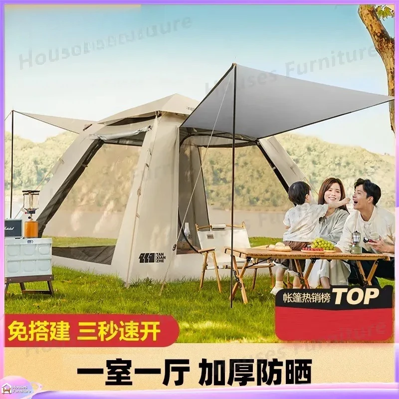 For Automatic Camping Tent Outdoor Portable Folding Rainproof Thickened Field Equipment Car Roof Top Travel Hiking Gear