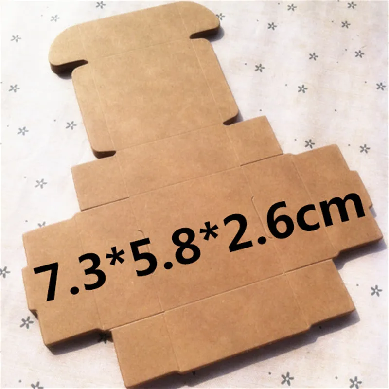 50pcs 7.3*5.8*2.6cm Kraft Paper Gift Box For Wedding Birthday And Christmas Party Gift Boxes For Cookie Candy