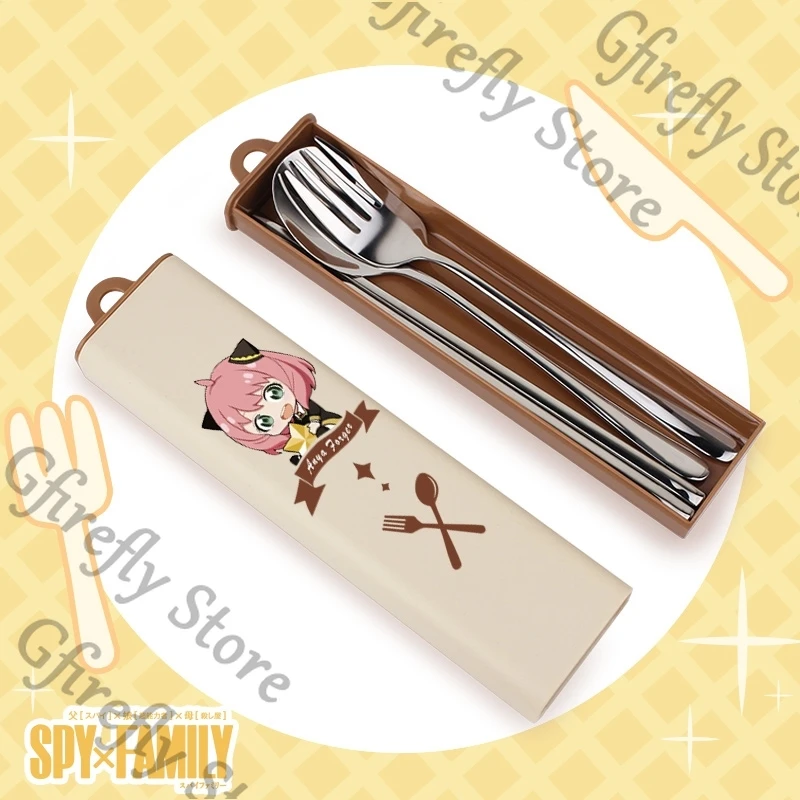 

SPY×FAMILY Ambitus Q Version Chopsticks Fork Twilight Spoon Portable Suit Tableware Anime Anya Forger Gift