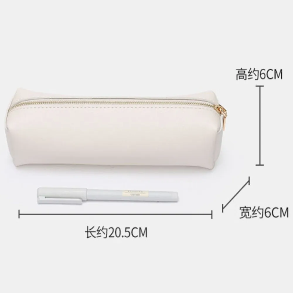 Kawaii Pure สีขนาดใหญ่ความจุดินสอน่ายเครื่องเขียนปากกากระเป๋า PU ดินสอกระเป๋าอุปกรณ์โรงเรียน Papeleria