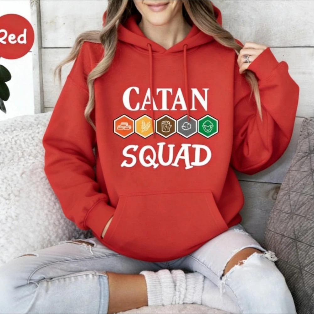 

Свитшот Catan Squad, забавная толстовка Catan, семейный свитшот Catan с длинными рукавами, креативный пуловер, зимние топы, женская одежда