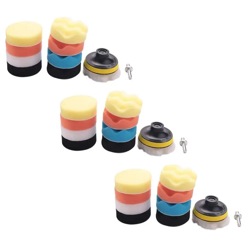 Y50A-30Pcs/Set Automobile Car Polishing Pad Set Vehicle Cleaning Washing Polish Sponge Wheel