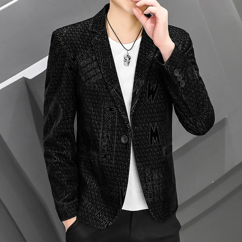 

High Quality Blazer Men's Advanced Simple Interview Elegant Fashion Trend Business Casual Shopping Party Men's Slim Suit Jacket