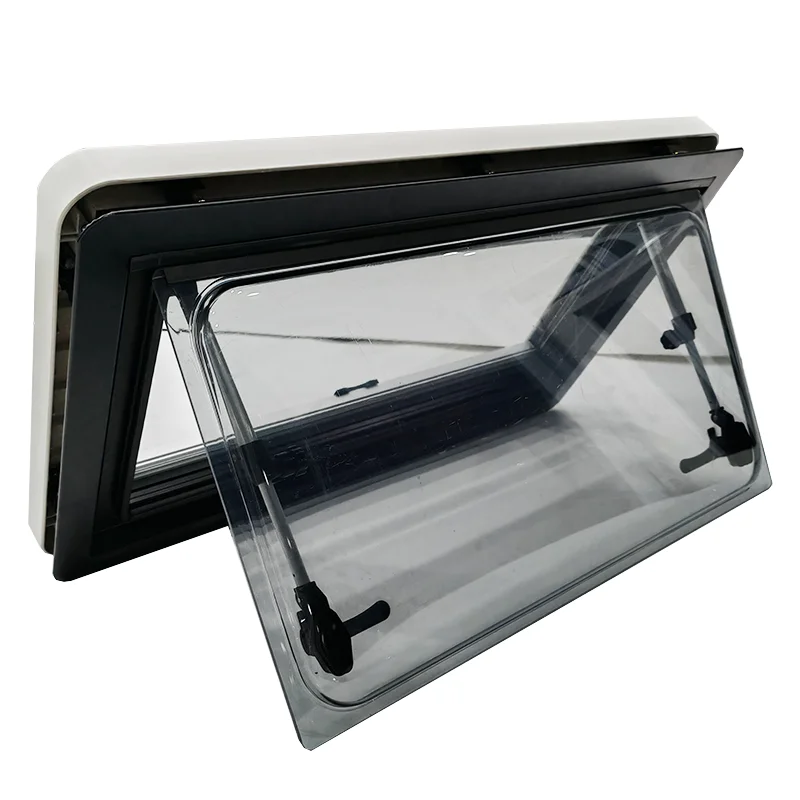 350*280mm Right Angle RV Window Acrylic Glass Camper Ventilation Window with Aluminum Frame