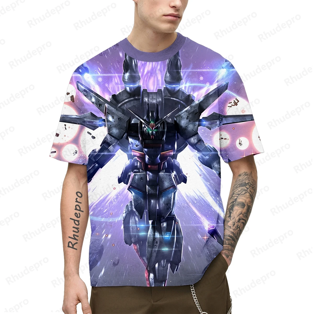 Gundam-ropa de calle modelo para hombre, camiseta de Hip Hop, camisetas de estilo Harajuku, ropa de Cosplay Y2k, Tops de gran tamaño 100-5XL, regalo