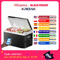 KROAK Car Refrigerator 30L 40L Portable 12V 24V DC Freezer with APP Control 110-220V Dual Zone Cool Box Compressor for Camping