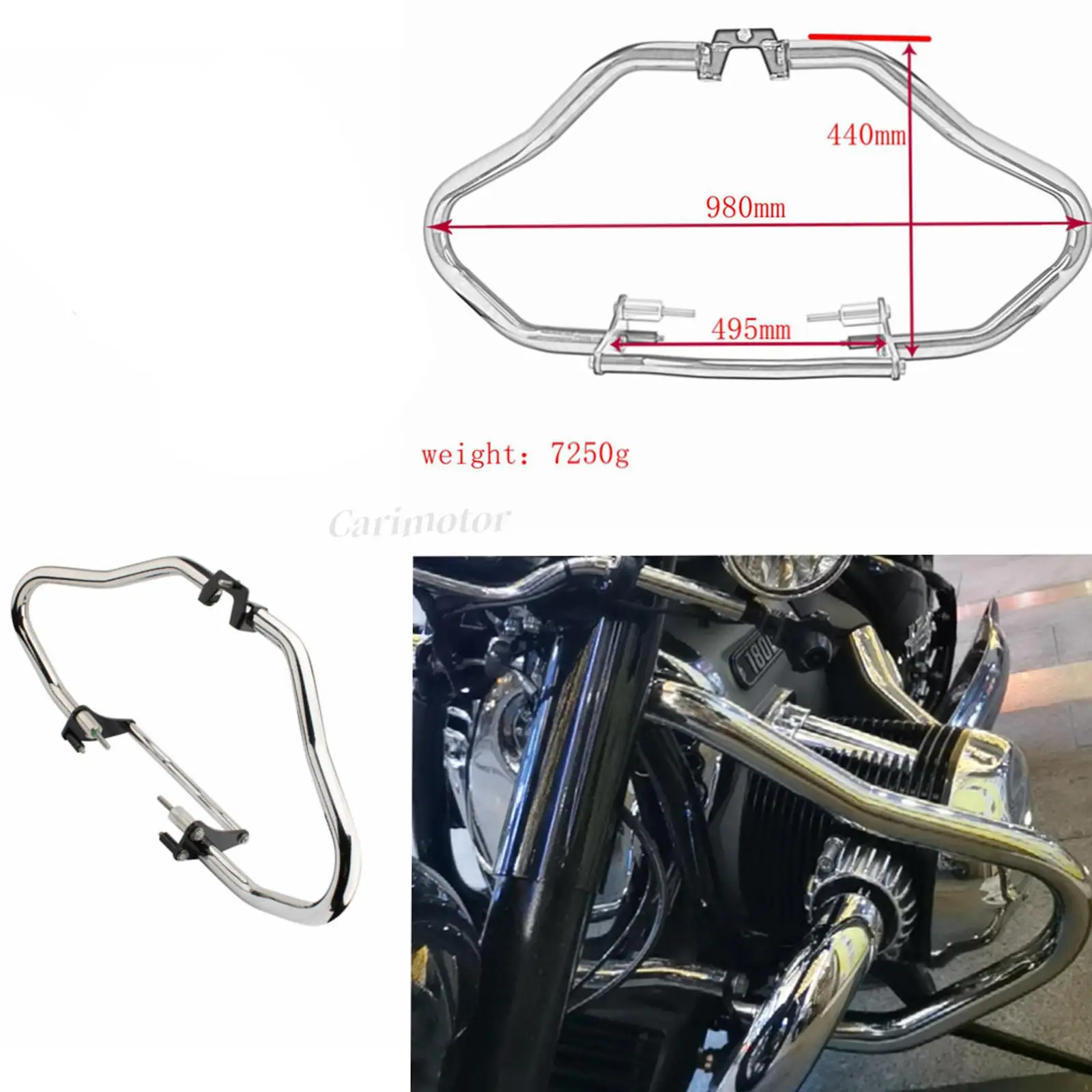 Motorcycle Engine Guard Crash Bar Bumper Protector Chrome For BMW R18 2020 2021