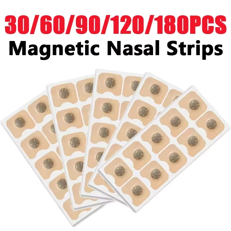 

60Pcs Nasal Strips Magnetic Nose Patches Nose Breathe Strips Suction Iron Sleep Increase Air Anti Snoring Tool Dilators