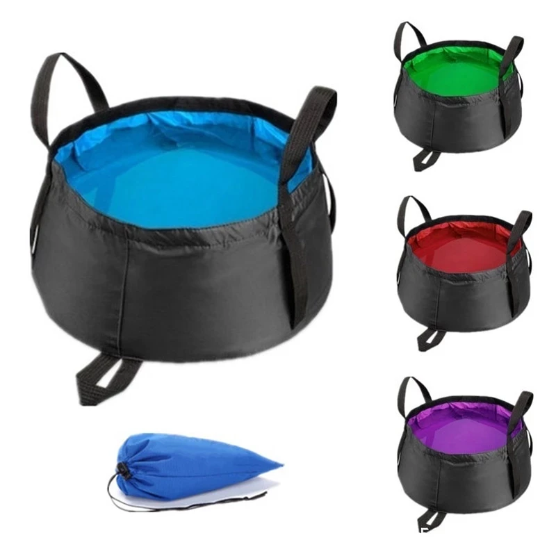 Outdoor Folding Water Basin Portable Travel Ultra Light Face and Foot Wash Basin Camping Fishing Water Storage Basin 8.5L