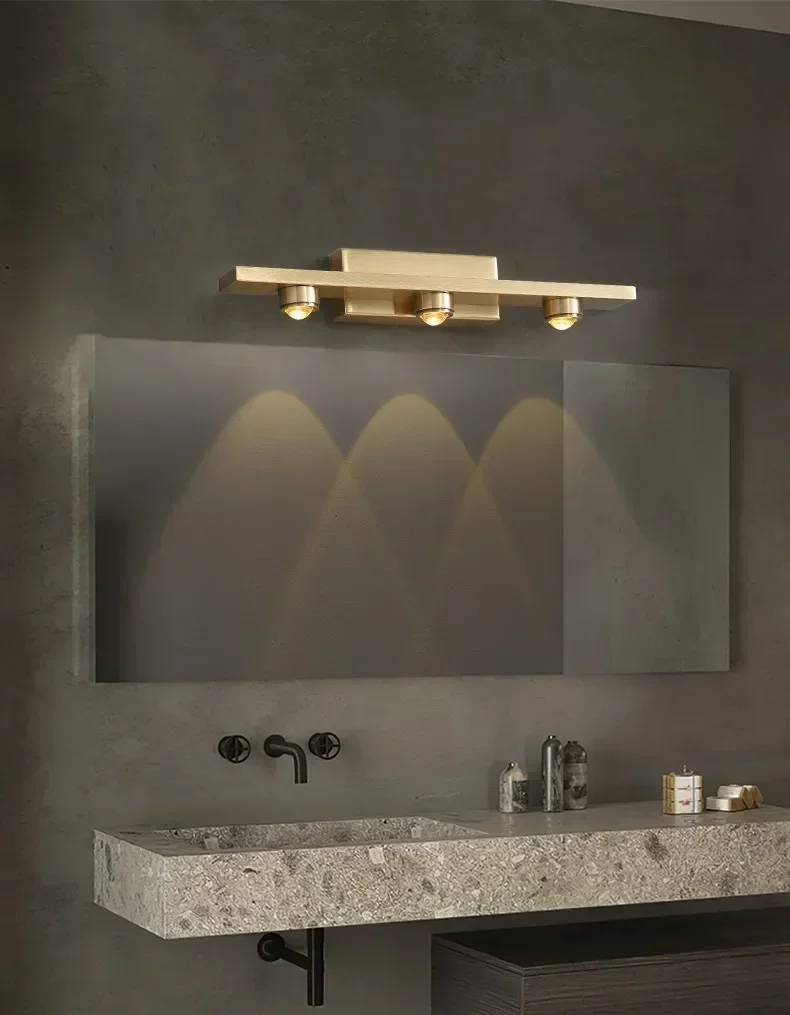 Postmodern minimalist all-bronze mirror front lamp porch exhibition hall picture lamp bathroom wall lamp