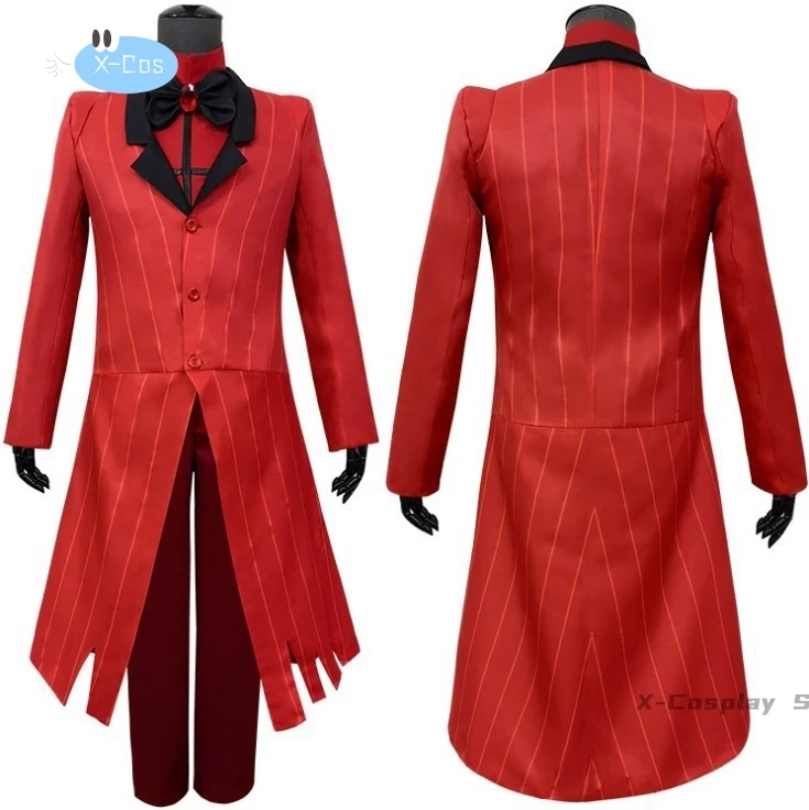 Hazbin Cosplay Hotel jednolite ALASTOR przebranie na karnawał dorosłych mężczyzn Halloween jednolita kurtka spodnie kostiumy czerwony garnitur Anime Cosplay