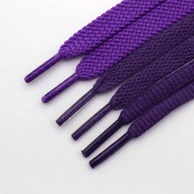 Grape Purple Deep Purple Shoelace Men's and Women's Flat Oval Canvas Casual Sports Basketball Fashion Shoelaces