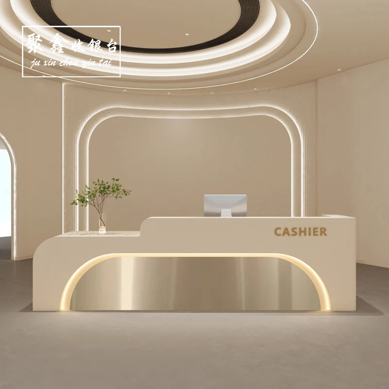 Store Luxury Reception Desks Office Modern Stand Counter Mobile Reception Desk Beauty Salon Comptoir Caisse Bar Furnitures