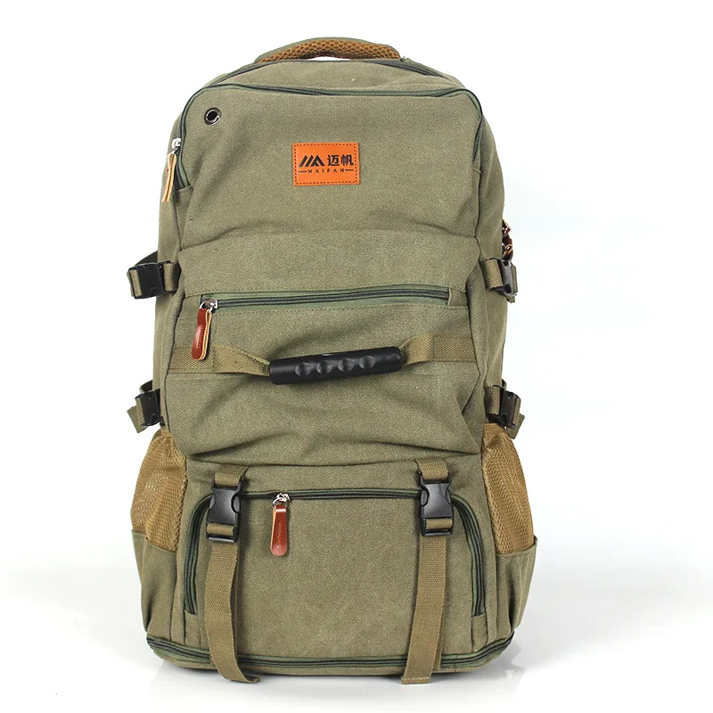 

Ретро холщовый рюкзак для мужчин, уличный походный рюкзак для альпинизма, тренировочный рюкзак большой емкости, дорожный рюкзак, сумка на плечо