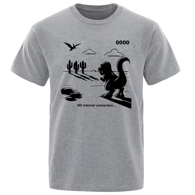 

Новинка лета 2024, мужская футболка, хлопковая повседневная забавная футболка с принтом динозавра, свободная футболка с круглым вырезом и коротким рукавом, мужские футболки, топ