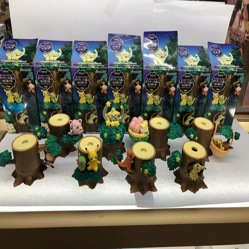 

Pokemon Figure Toy Tree Stump Anime Figure Halloween Gengar Pocket Monster Pikachu Forest Figurine Desk Model Decora Gift