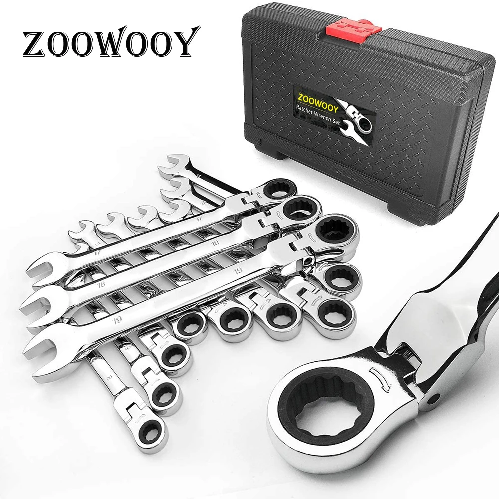 ZOOWOOY Key Wrench Set,Car Repair Set Wrenches,Universal Key Ratchet Spanners,Wrench Sets,Hand Tools,Ratchet wrench Set.