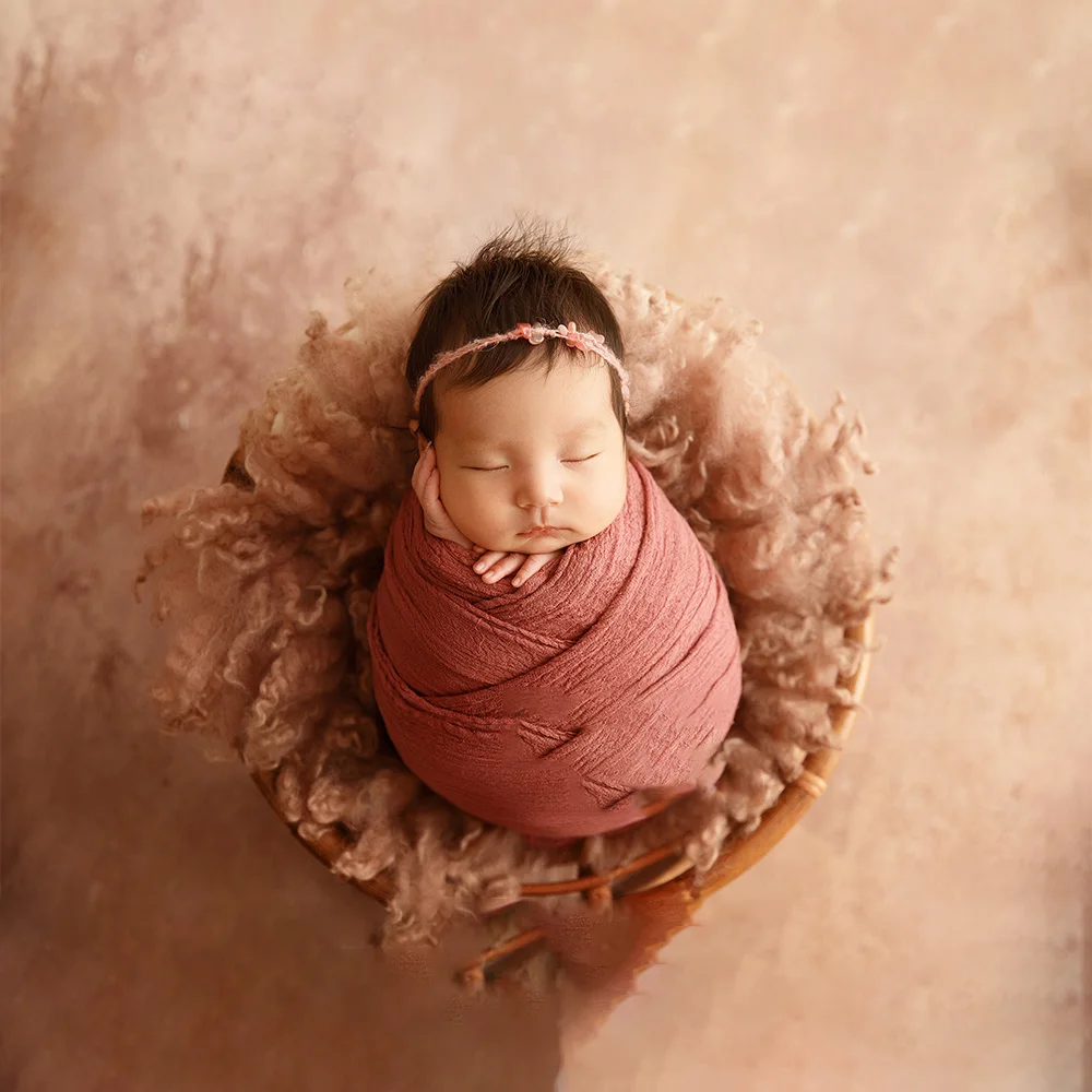 Adereços de fotografia para recém-nascidos, Stretch Swaddle Wrap, Panda Ear Headflower Headdress, Boneca Tudio, Infantil Foto Acessórios