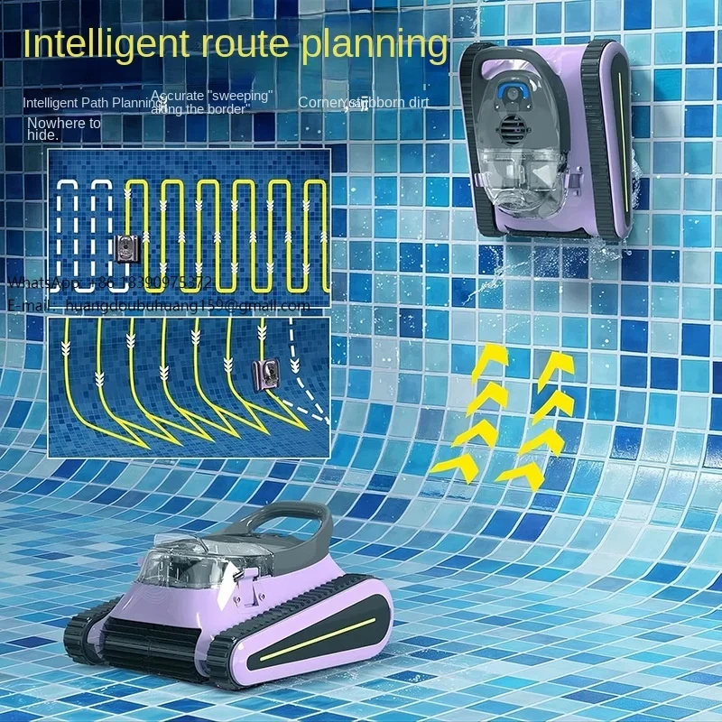 Nuevo Robot Limpiafondos Inalámbrico de Plástico para Piscinas con Succión de Aguas Residuales Subacuáticas y Capacidad de Escalar Paredes