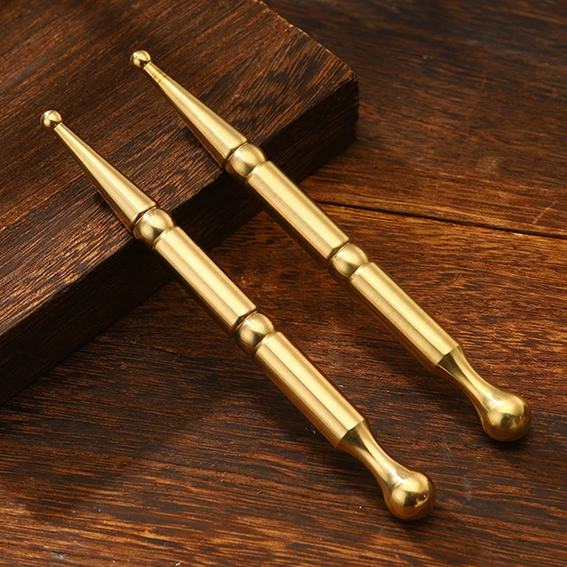 1PCS Brass Dual Head Facial Massage Stick Skincare Tool Acupressure Spoon Handheld Acupuncture Roller Body Massager Massage Bar