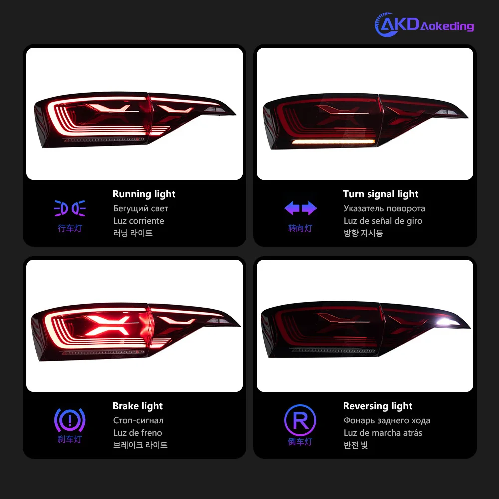 AKD Tuning Cars Tail Lights for VW Jetta Tail Light 2019-2022 MK7 LED Rear Lamp Golf MK7 Stop DRL Brake Dynamic Parking Lights