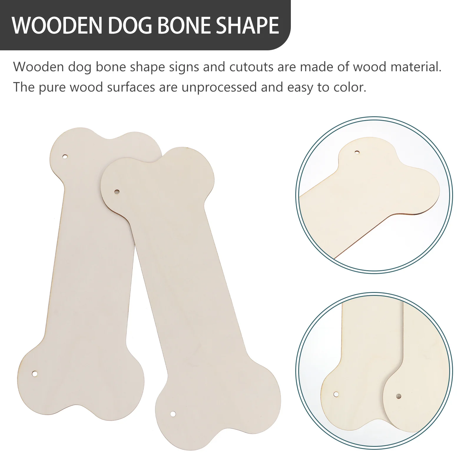 

20Pcs Wooden Dog Bone Sign Blank Smooth Edges DIY Decoration Painting Plaque Hanging Wood Board Cutouts Home Decor