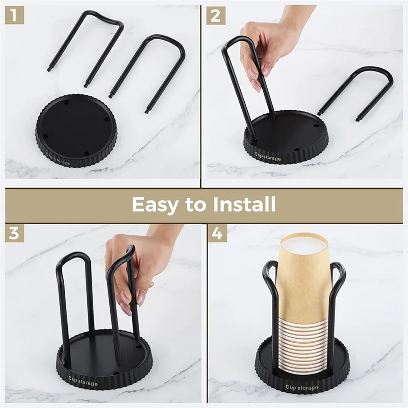 ABWR-2 Pcs 종이컵 디스펜서 세트 일회용 종이컵 보관함, 욕실 컵 디스펜서 세트 조리대 커피 컵 주최자
