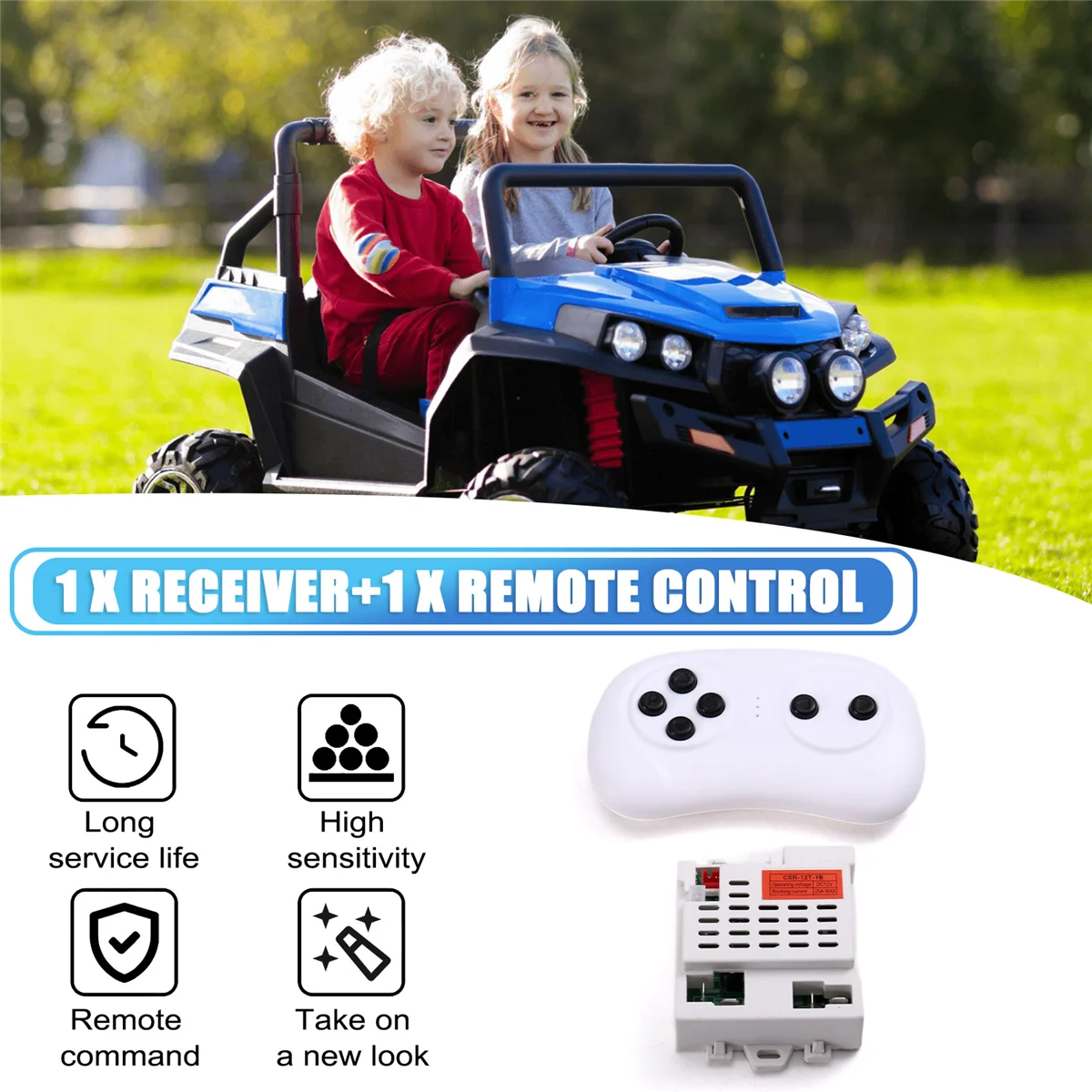 Lo-ok CSR-12T-1B 12 فولت أطفال بالطاقة ركوب على سيارة التحكم عن بعد واستقبال للأطفال قطع غيار السيارات الكهربائية