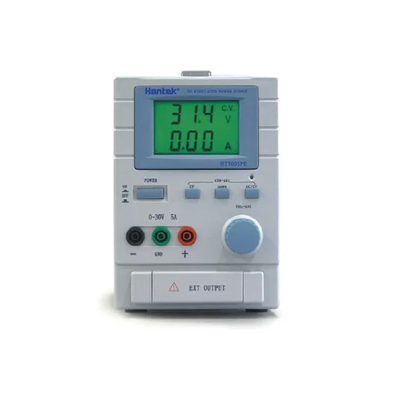 HT3005PE Hantek DC suplai daya dapat disesuaikan 0-30V 0-5A regulator voltase suplai alat tampilan LCD