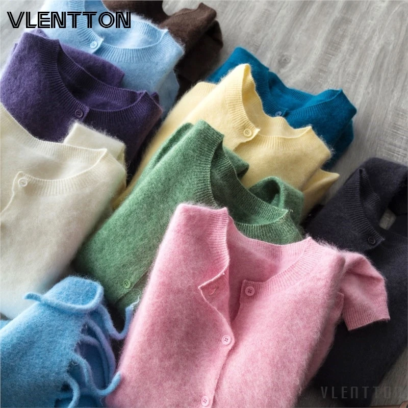 2026 Autumn Winter New Women Soft Wool Cashmere Sweater Cardigan Casual Solid Simple O Neck Warm Knitwear Tops Female