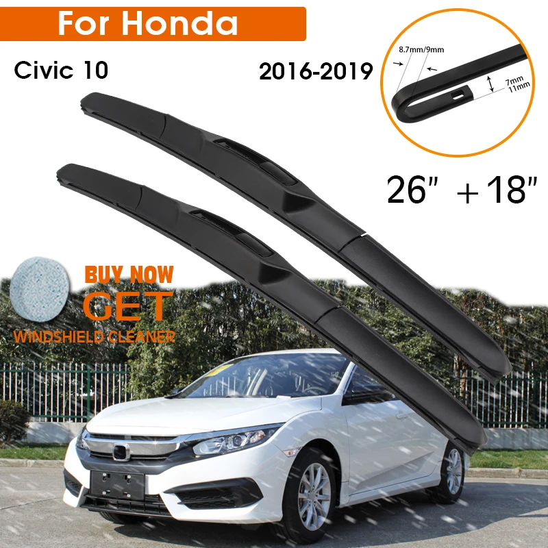 Car Wiper Blade For Honda Civic 10 2016-2019 Windshield Rubber Silicon Refill Front Window Wiper 26\